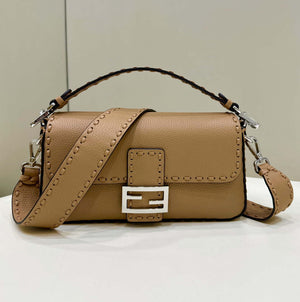 Fendi 8BR600 Baguette Apricot Selleria bag with Oversized Topstitching 8610 - Default Title - View 1