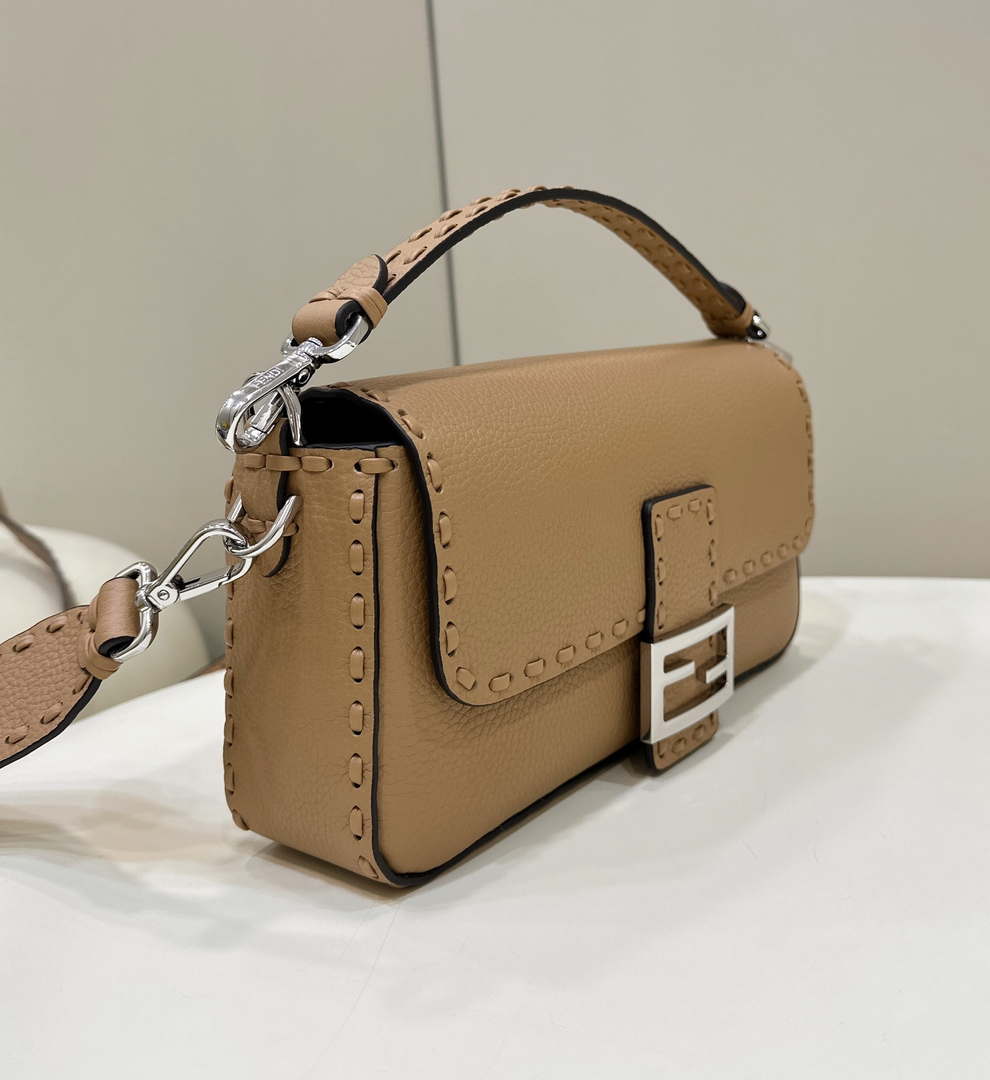 Fendi 8BR600 Baguette Apricot Selleria bag with Oversized Topstitching 8610 - Default Title - View 3