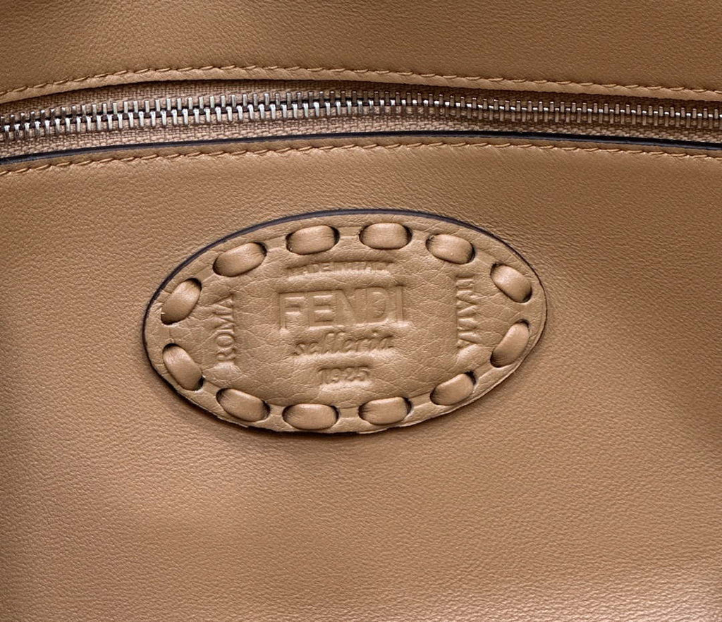 Fendi 8BR600 Baguette Apricot Selleria bag with Oversized Topstitching 8610
