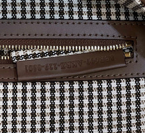 Fendi 8BR600 Baguette Brown houndstooth wool bag with FF embroidery - Default Title - View 8