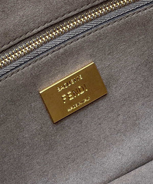 Fendi 8BR600 Baguette Chain Midi Dove gray FF tapestry fabric bag 8579 - Default Title - View 7