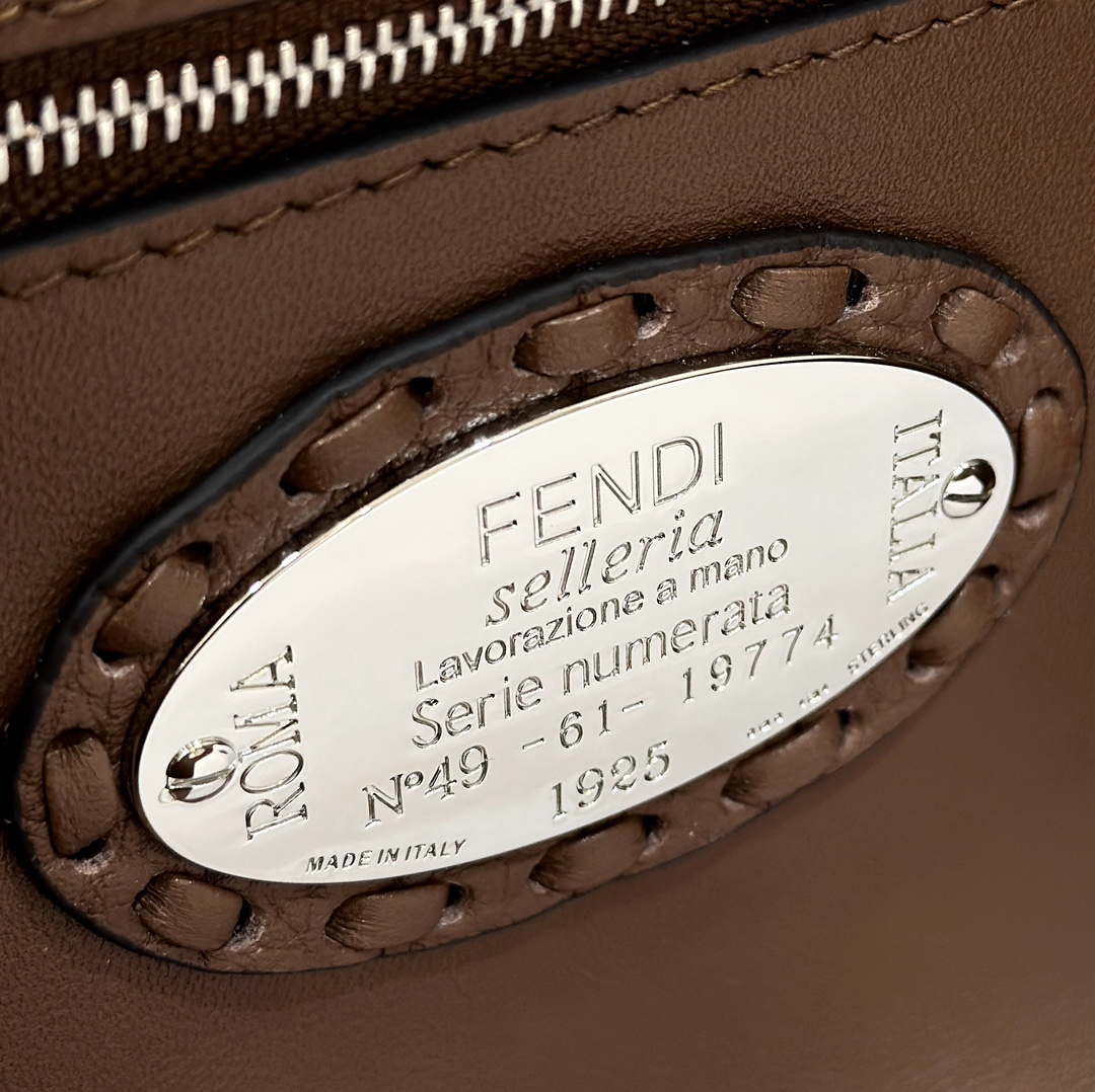 Fendi 8BR600 Baguette Dark Brown Selleria bag with Oversized Topstitching 8610 - Default Title - View 6
