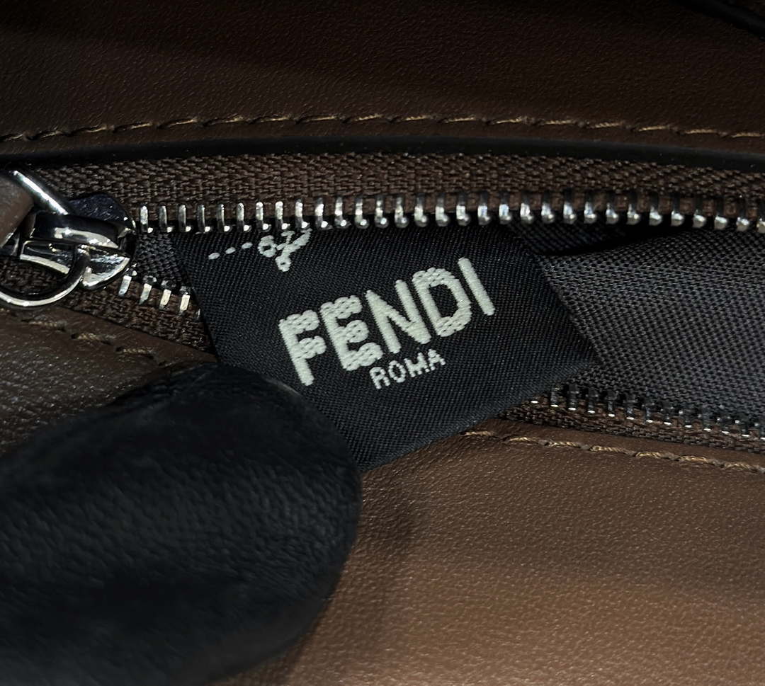 Fendi 8BR600 Baguette Dark Brown Selleria bag with Oversized Topstitching 8610 - Default Title - View 8