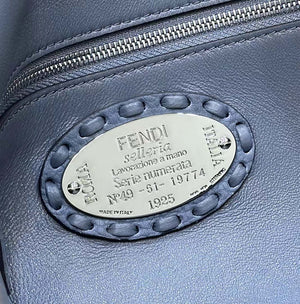 Fendi 8BR600 Baguette Grey blue Selleria bag with Oversized Topstitching 8610 - Default Title - View 6