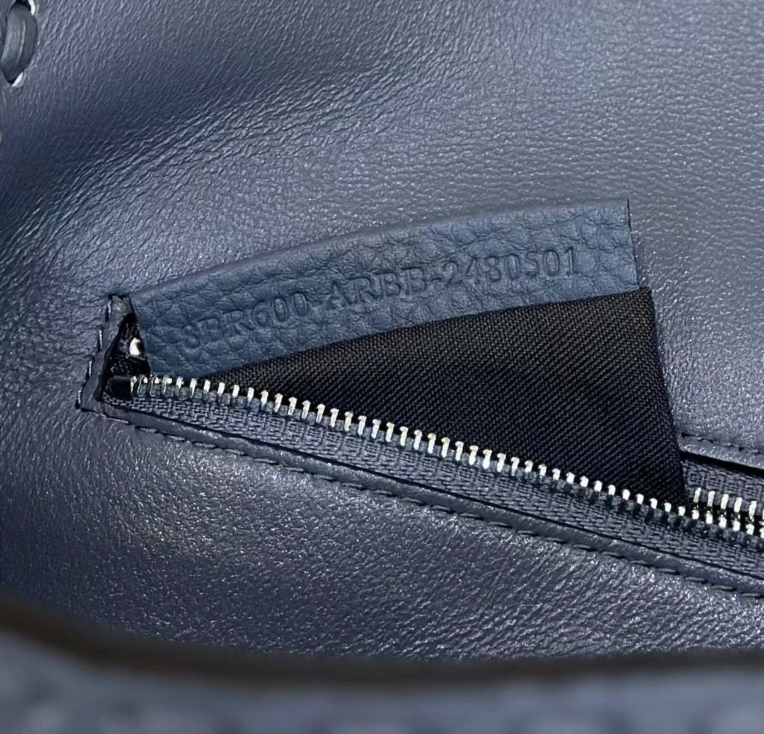 Fendi 8BR600 Baguette Grey blue Selleria bag with Oversized Topstitching 8610 - Default Title - View 7