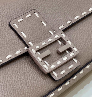Fendi 8BR600 Baguette Gray full grain leather bag 8393 - Default Title - View 9