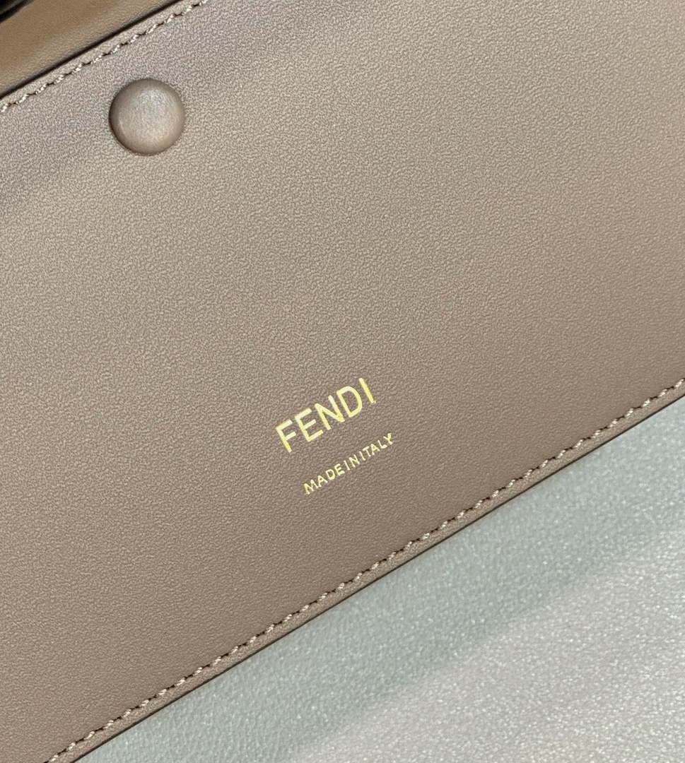 Fendi 8BR600 Baguette Gray and Black interlaced leather and raffia bag 8630 - Default Title - View 7