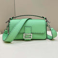 Fendi 8BR600 Baguette Green Selleria bag with Oversized Topstitching 8610 - Default Title - View 1