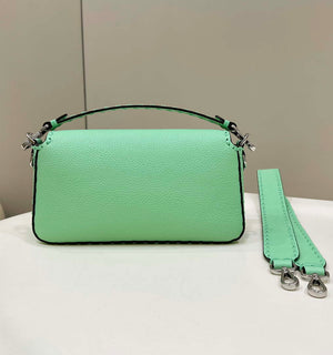 Fendi 8BR600 Baguette Green Selleria bag with Oversized Topstitching 8610 - Default Title - View 2