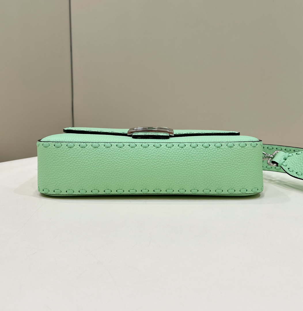 Fendi 8BR600 Baguette Green Selleria bag with Oversized Topstitching 8610 - Default Title - View 4