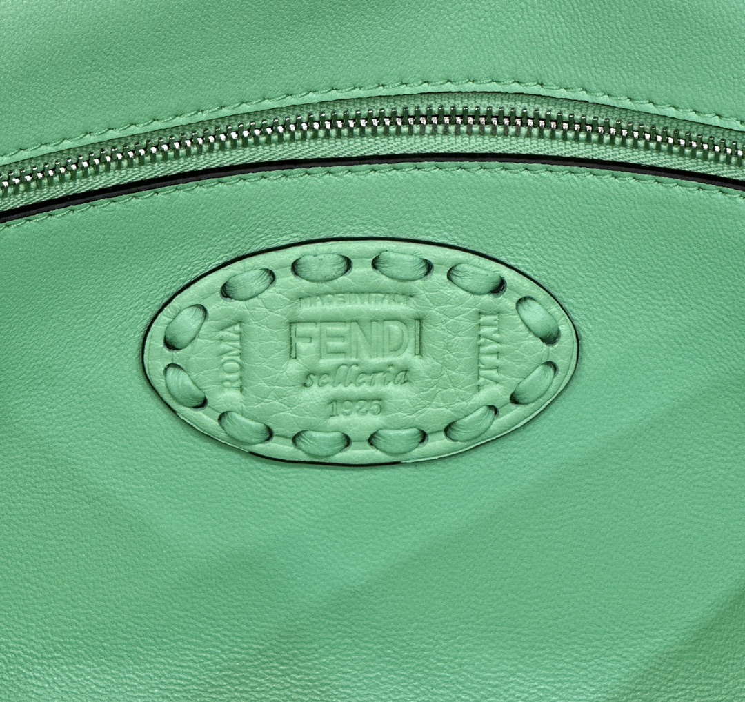 Fendi 8BR600 Baguette Green Selleria bag with Oversized Topstitching 8610 - Default Title - View 7