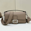 Fendi 8BR600 Baguette Grey Selleria bag with Oversized Topstitching 8610 - Default Title - View 1