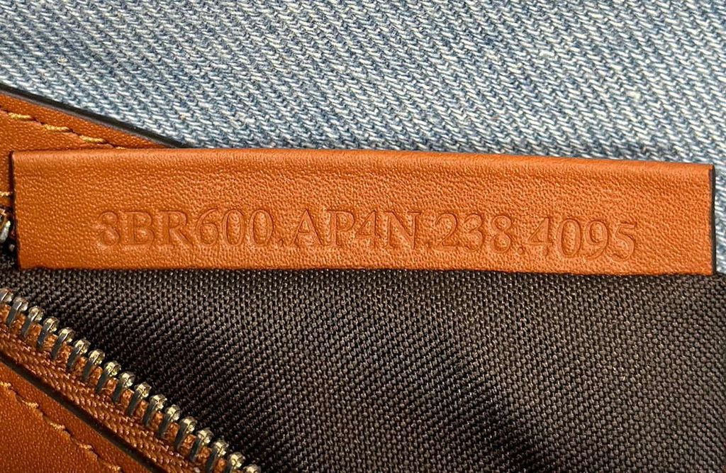 Fendi 8BR600 Baguette Medium Light blue denim bag with FF embroidery