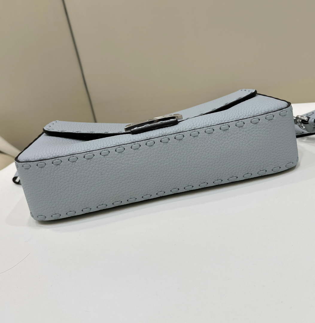 Fendi 8BR600 Baguette Light Blue Selleria bag with Oversized Topstitching 8610 - Default Title - View 4