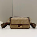 Fendi 8BR600 Baguette Medium Apricot bag with FF embroidery - Default Title - View 1