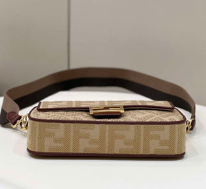 Fendi 8BR600 Baguette Medium Apricot bag with FF embroidery - Default Title - View 4