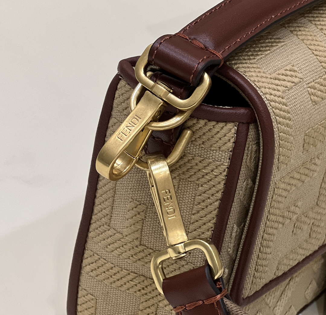 Fendi 8BR600 Baguette Medium Apricot bag with FF embroidery - Default Title - View 5