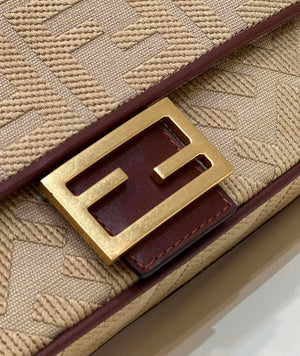Fendi 8BR600 Baguette Medium Apricot bag with FF embroidery - Default Title - View 6