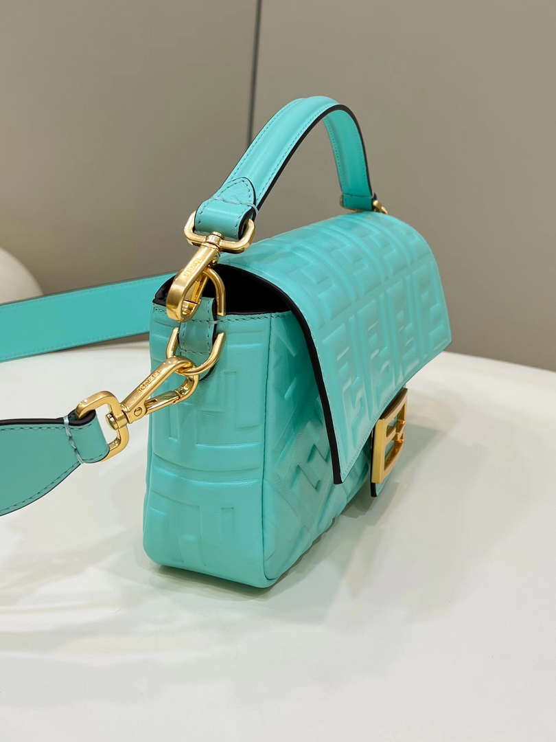 Fendi 8BR600 Baguette Medium Aqua leather 0135M bag - Default Title - View 3