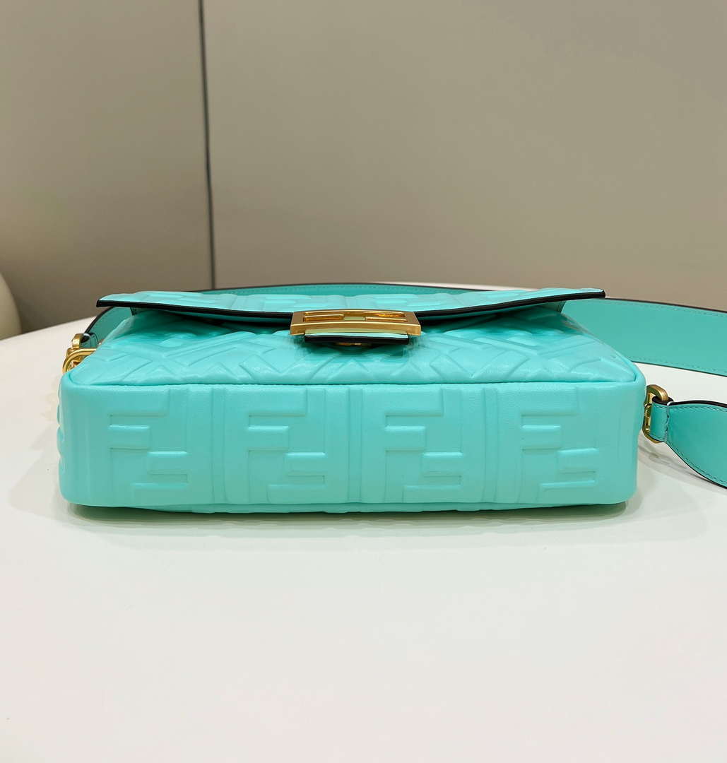 Fendi 8BR600 Baguette Medium Aqua leather 0135M bag