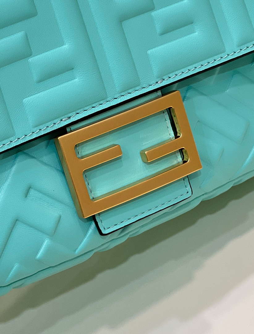 Fendi 8BR600 Baguette Medium Aqua leather 0135M bag - Default Title - View 5