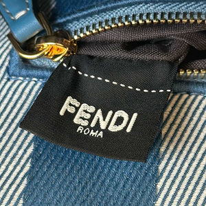 Fendi 8BR600 Baguette Medium bag Blue denim-effect FF jacquard bag - Default Title - View 7
