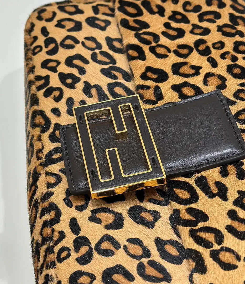 Fendi 8BR600 Baguette Medium bag Printed cavallino calfskin bag 8691M