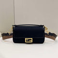 Fendi 8BR600 Baguette Medium bag with FF embroidery 0159A Black - Default Title - View 1