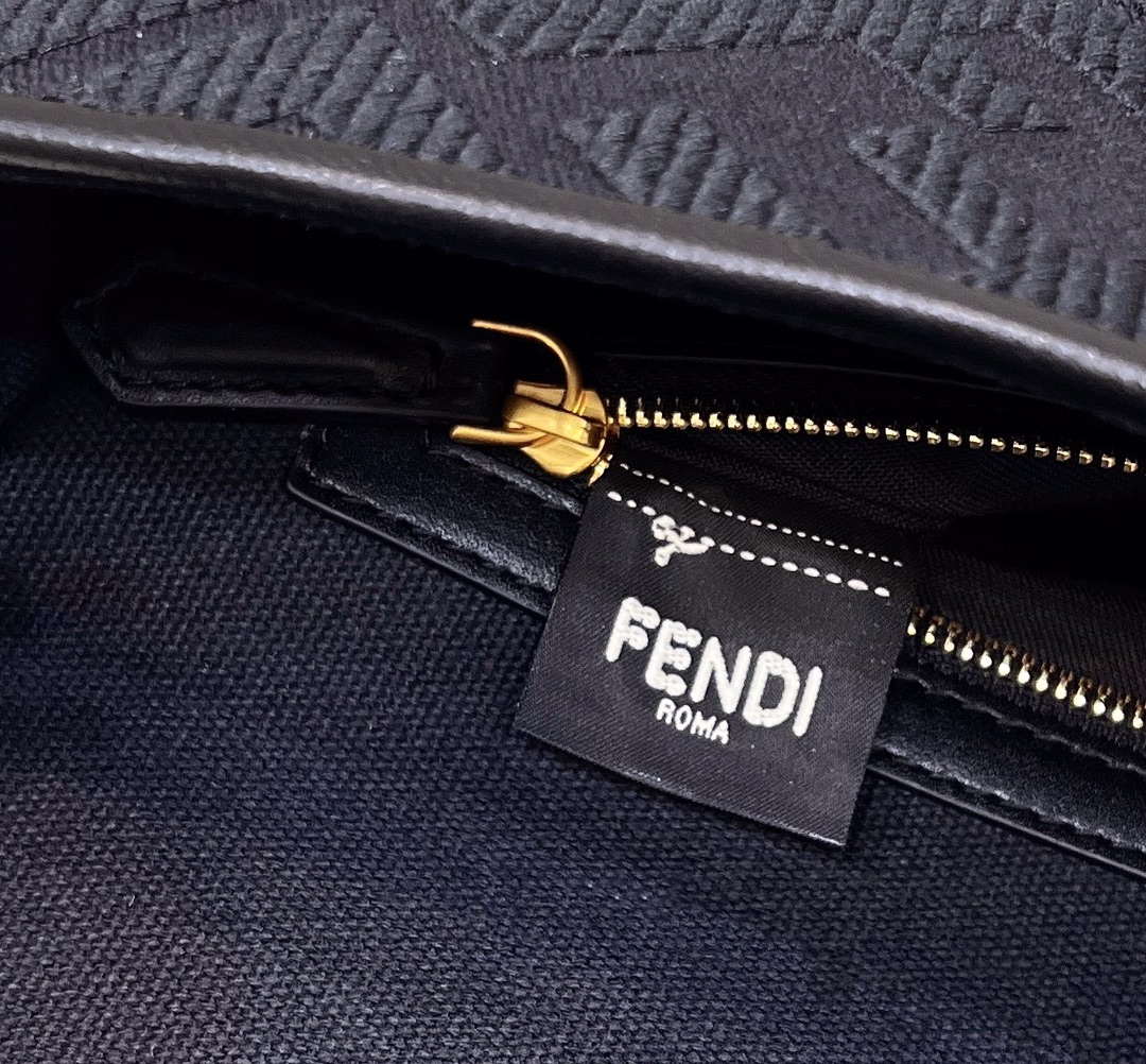 Fendi 8BR600 Baguette Medium bag with FF embroidery 0159A Black - Default Title - View 7