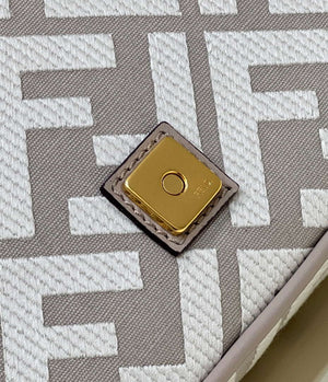 Fendi 8BR600 Baguette Medium bag with FF embroidery 0159AM Gray - Default Title - View 6