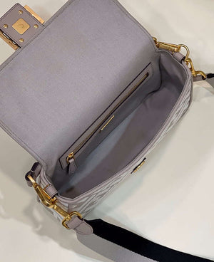 Fendi 8BR600 Baguette Medium bag with FF embroidery 0159AM Gray - Default Title - View 9