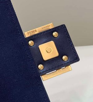 Fendi 8BR600 Baguette Medium bag with FF embroidery 0159AM Navy Blue - Default Title - View 6
