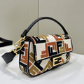 Fendi 8BR600 Baguette Medium bag with FF embroidery 0159BM Black & Colorful