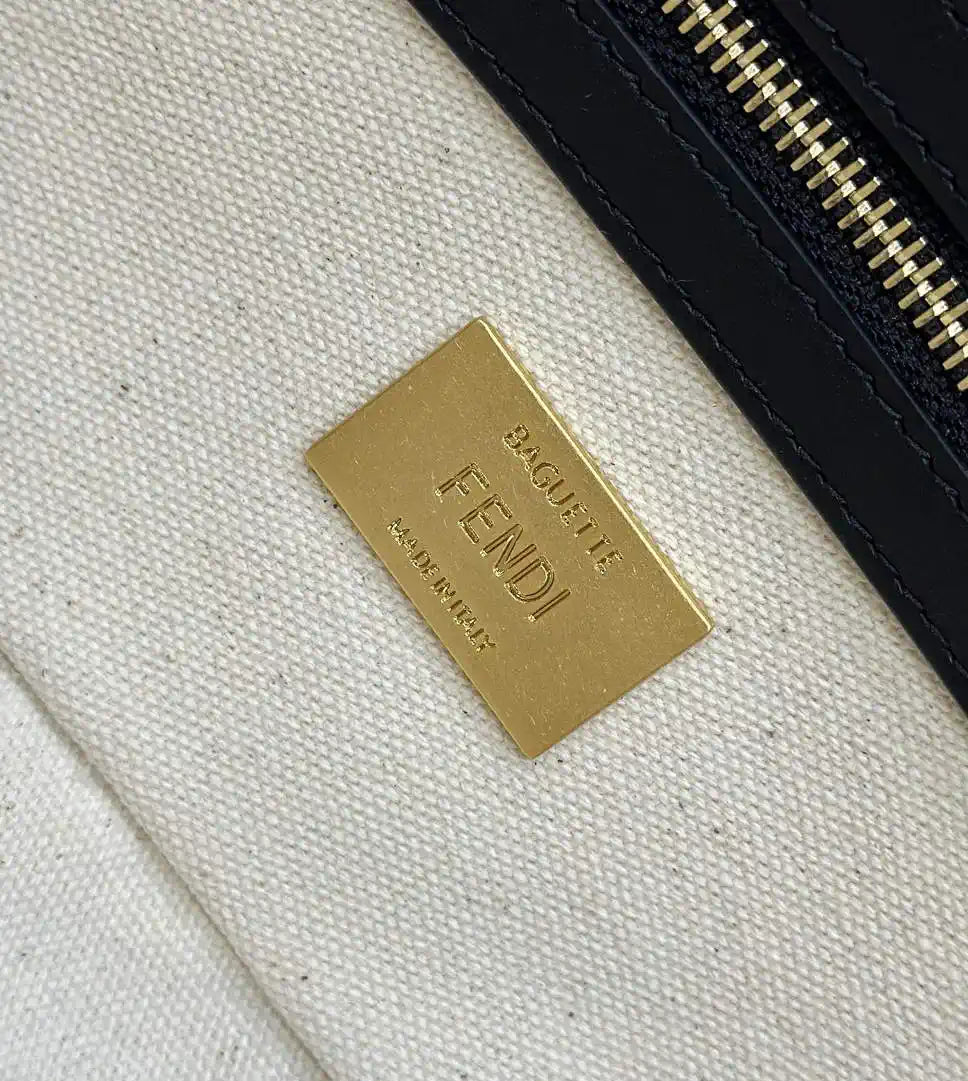 Fendi 8BR600 Baguette Medium bag with FF embroidery 0159BM Black & Colorful