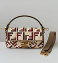 Fendi 8BR600 Baguette Medium bag with FF embroidery 0159BM Wine Red