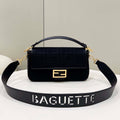 Fendi 8BR600 Baguette Medium bag with FF embroidery 8598 Black - Default Title - View 1