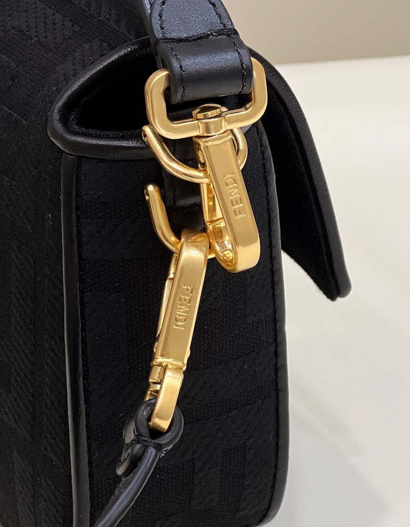 Fendi 8BR600 Baguette Medium bag with FF embroidery 8598 Black - Default Title - View 5