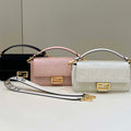 Fendi 8BR600 Baguette Medium bag with FF embroidery 8598 Pink - Default Title - View 1