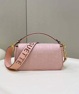 Fendi 8BR600 Baguette Medium bag with FF embroidery 8598 Pink - Default Title - View 4