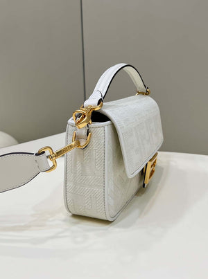 Fendi 8BR600 Baguette Medium bag with FF embroidery 8598 White - Default Title - View 4