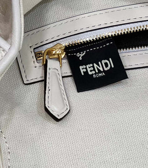 Fendi 8BR600 Baguette Medium bag with FF embroidery 8598 White - Default Title - View 9