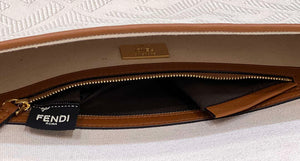 Fendi 8BR600 Baguette Medium bag with FF embroidery Beige 0159A - Default Title - View 8