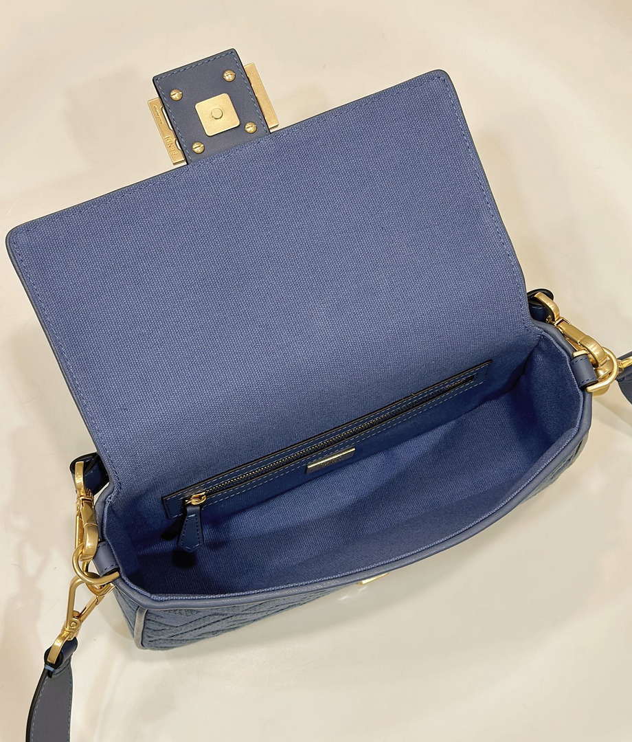 Fendi 8BR600 Baguette Medium bag with FF embroidery Sky Blue 0159A - Default Title - View 9