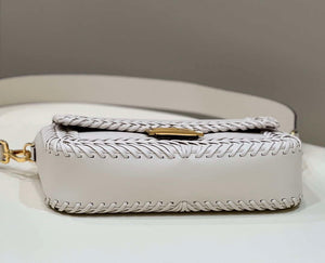 Fendi 8BR600 Baguette Medium Beige hand-woven leather 8536 bag - Default Title - View 6