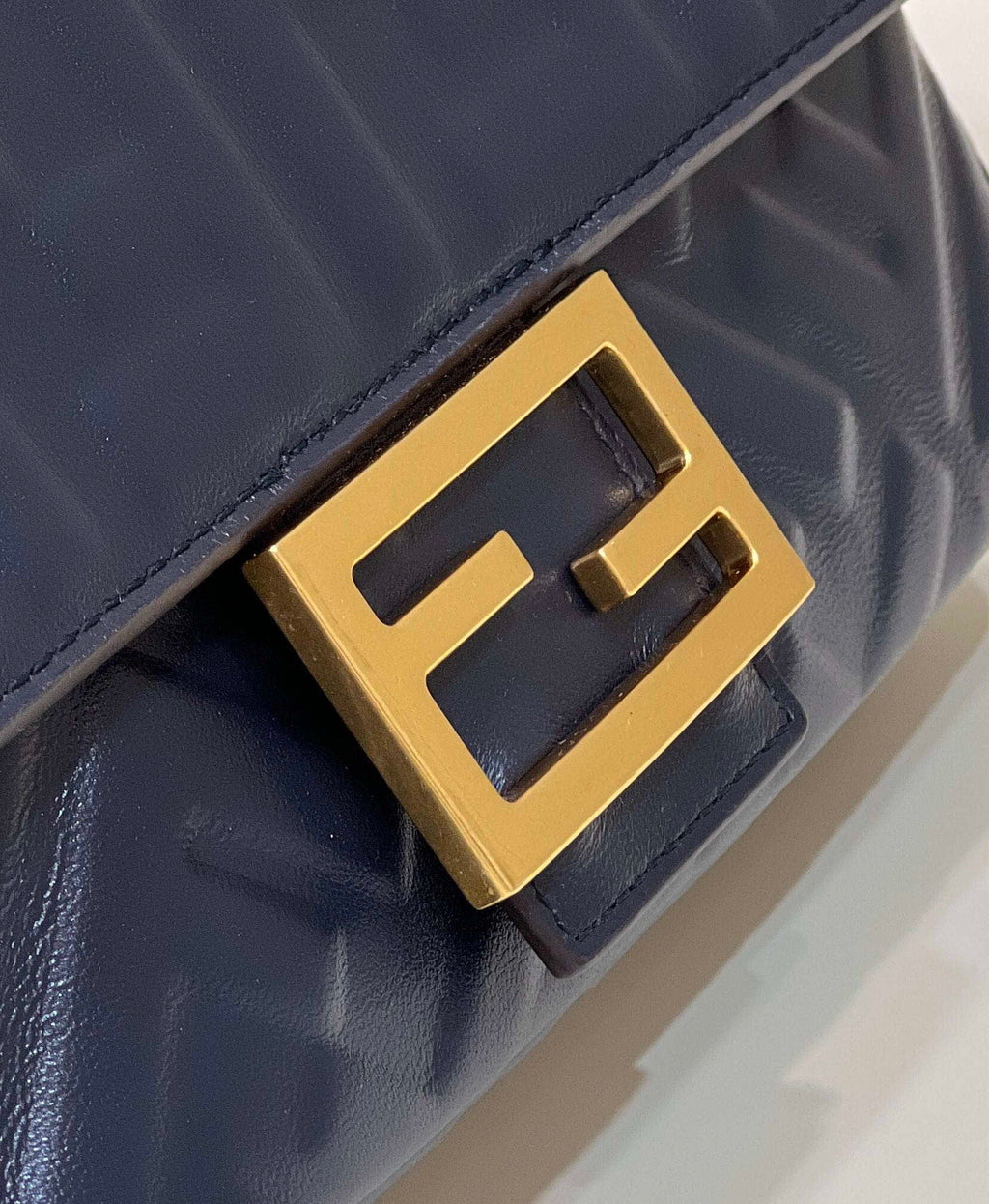 Fendi 8BR600 Baguette Medium Black leather 0135M bag