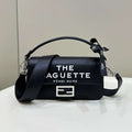 Fendi 8BR600 Baguette Medium Black leather 8619 bag Black - Default Title - View 1