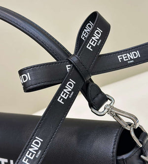 Fendi 8BR600 Baguette Medium Black leather 8619 bag Black - Default Title - View 5