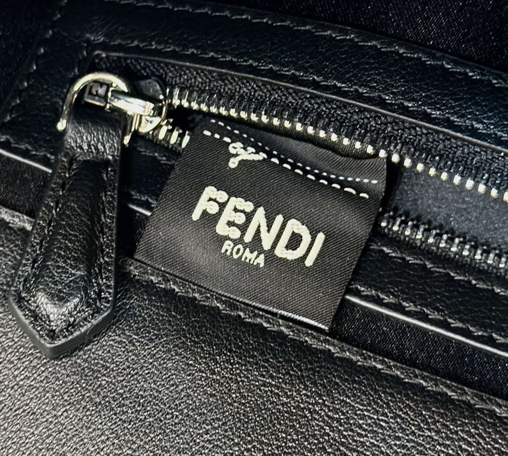 Fendi 8BR600 Baguette Medium Black leather 8619 bag Black
