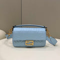 Fendi 8BR600 Baguette Medium Blue leather 0135M bag - Default Title - View 1