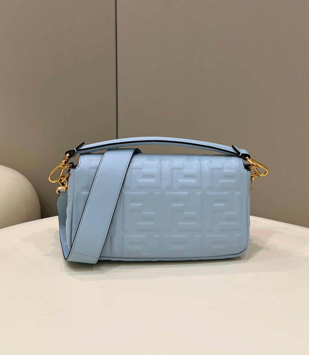 Fendi 8BR600 Baguette Medium Blue leather 0135M bag